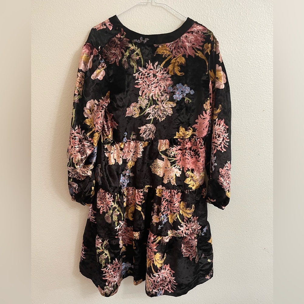 Anthropologie Uncle Frank Floral Velvet Dress 100% Viscose Size M - Picture 7 of 9